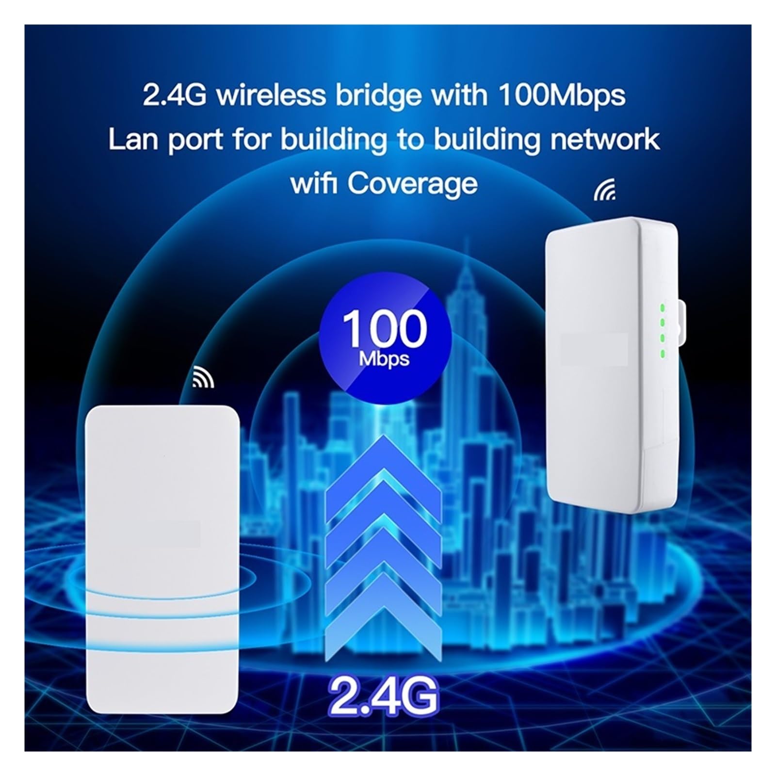 300 Mb/s Zewnętrzny Router Wi-Fi, Wzmacniacz Sygnału 2.4G, Most Bezprzewodowy, Zwiększa Zasięg, Punkt-punkt, 1 Km Easy Szeroka Kompatybilność(1 pc)
