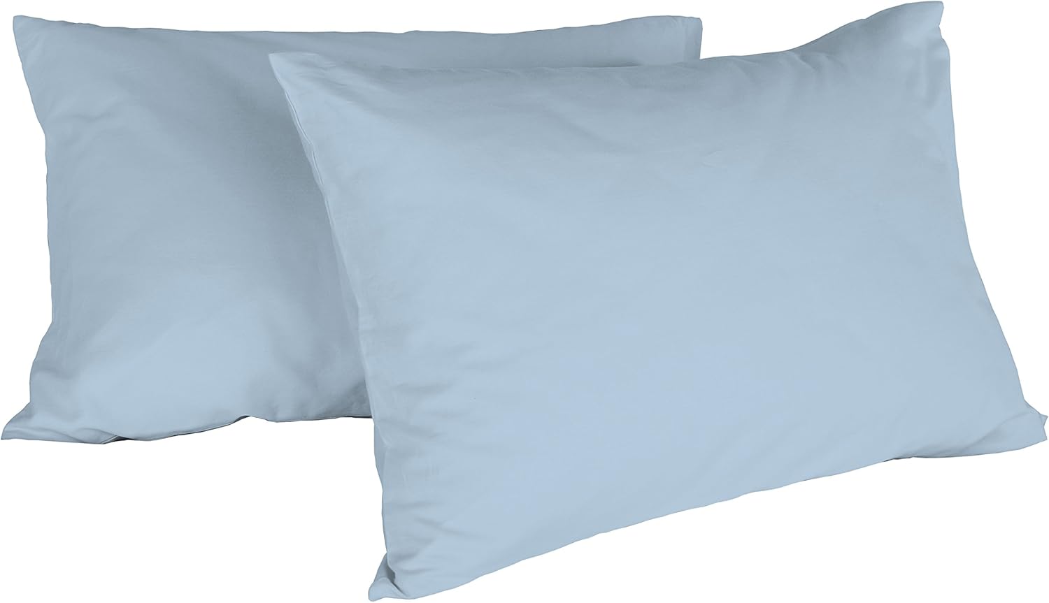 Italian Bed Linen Max Color couple of plain color pillowcases, Light Blue, 52x82cm