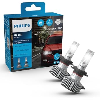 Philips Ultinon Pro6000 Standard H7 LED Headlight Bulb with Road Approval | Road legal*, +220% brighter light**