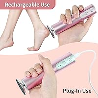 Vista 3 de Removedor de callos eléctrico recargable con 3 tamaños, 120 discos de papel de lija, lima de pie eléctrica de aluminio profesional de 900 RPM