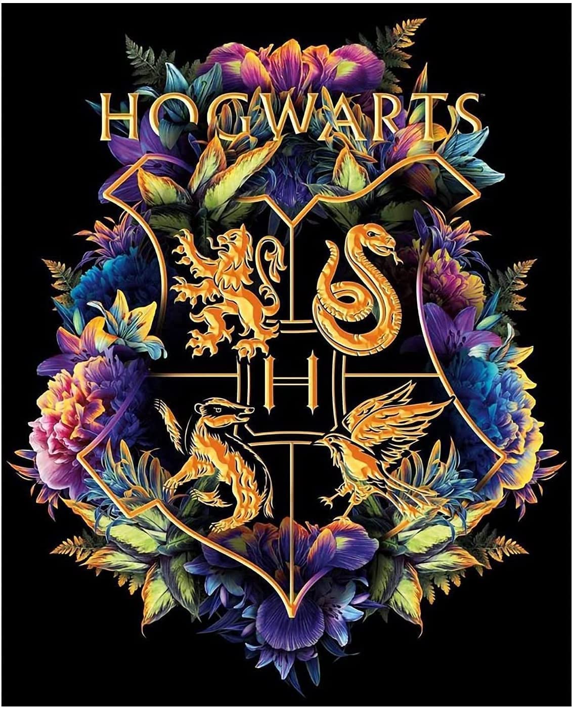 Diamond Painting Magic Badge,DIY 5D Diamond Painting Kits for Adults,Harry Magic Potter Diamond Art Painting Round Full Drill for Gift,Wall Decor 12x16 Inch