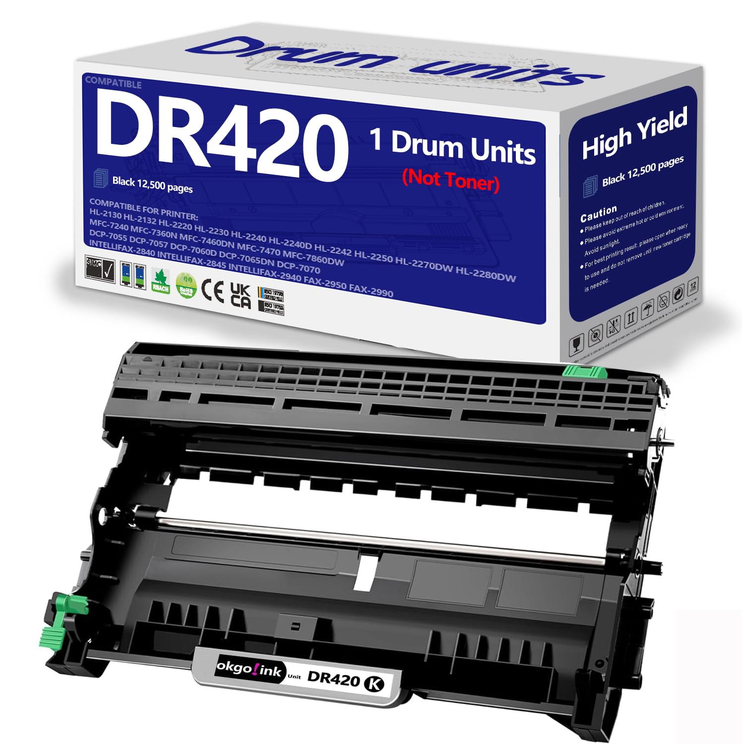 Compatible DR420 Drum Unit Compatible Replacement for Brother DR-450 DR 420 1 Pack ( NOT Toner ) for HL-2270DW HL-2280DW HL-2230 HL-2240 MFC-7360N MFC-7860DW DCP-7065DN 2840 Printer, Black