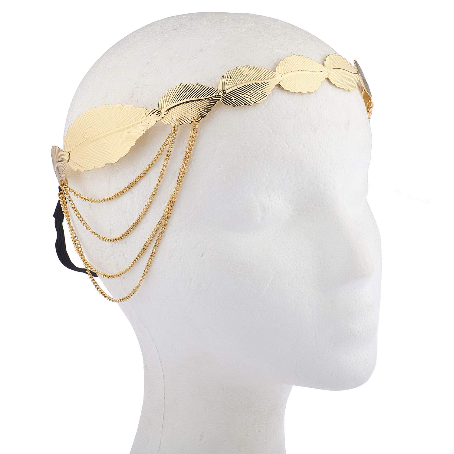 Luxe Gold Tone Chain Headband Amazon.com: LUX ACCESSORIES Burnished Gold-tone Gypsy Style  main image 2
