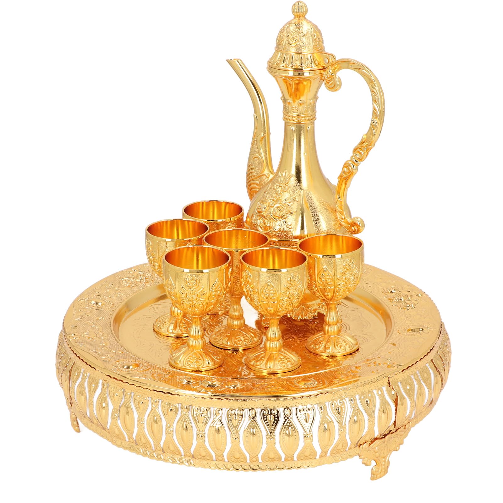 Set à thé vintage européen en or le cadeau de collection idéal pour banquet