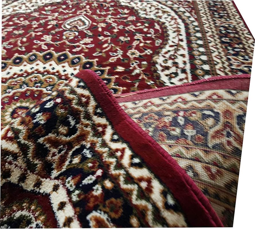 Image of New Kashmiri Design Silk Carpets for Living Room Bedroom Drawing Room Guest Room Hall 2 Feet x 6 Feet Maroon Colour