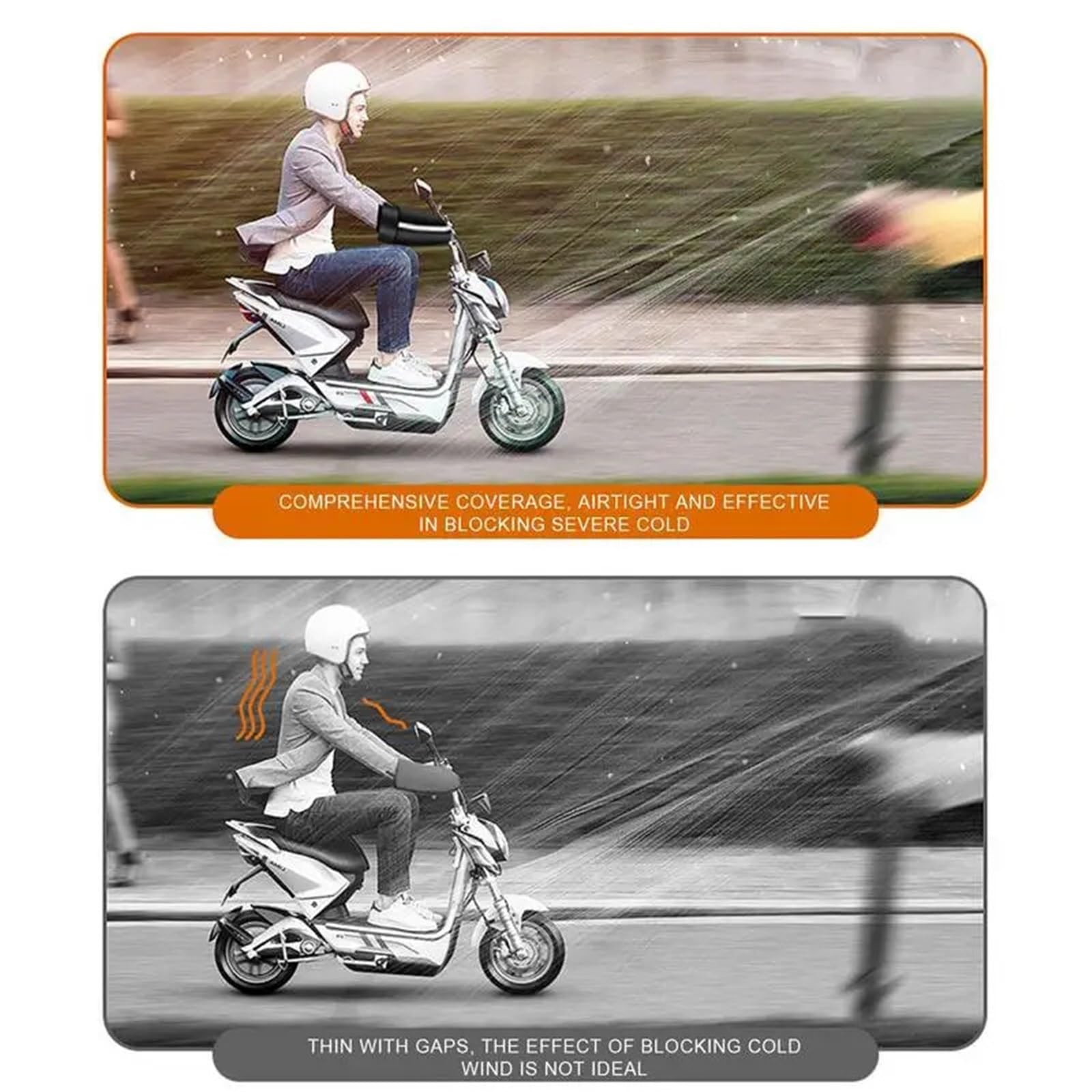 Rękawiczki na kierownicę, 1 para motocyklowych ochraniaczy na dłonie Zimowe, ciepłe, termiczne, mobilne osłony uchwyty, rękawiczki