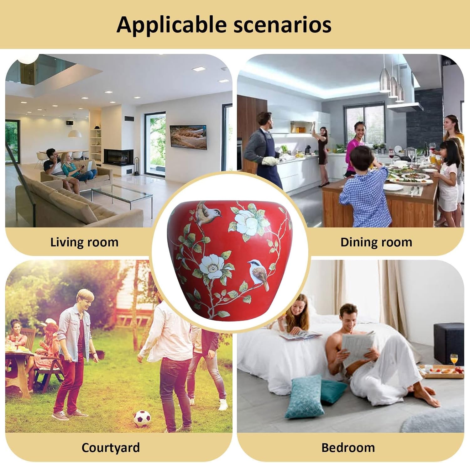 花と鳥の装飾 陶器スツール 装飾的な庭の椅子、中国装飾的な陶磁の庭の