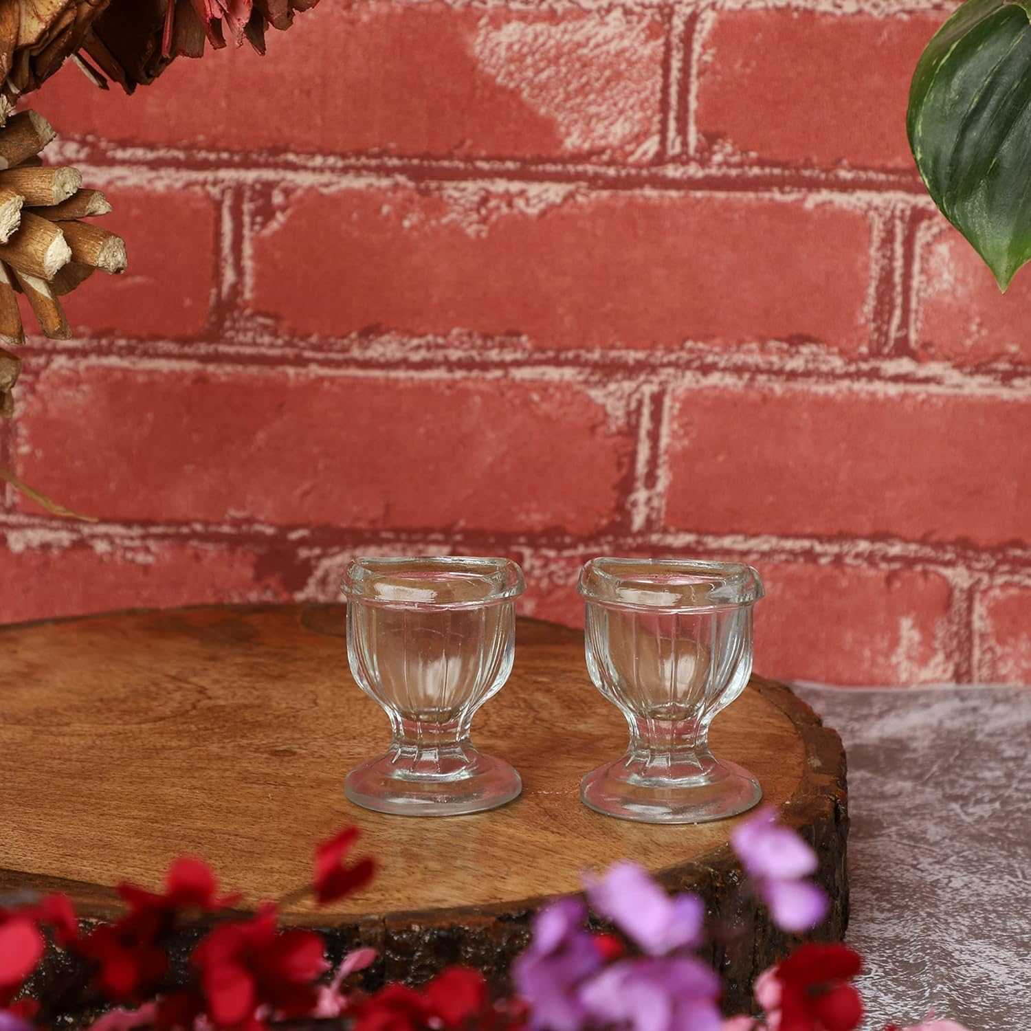 Tazza in vetro per occhi set da 2 con scatola regalo in velluto