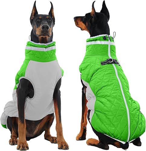 Miniatura 55 de Chaqueta de invierno para perro, acogedora y reflectante, impermeable, resistente al viento, cálida prenda para mascotas, cómoda ropa de forro polar