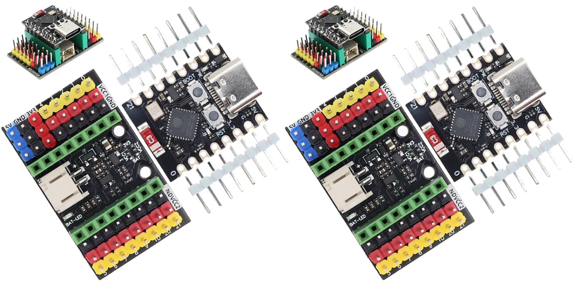 2 Set Scheda di Sviluppo ESP32-C3 e Scheda di espansione ESP32 Supermini WiFi BT