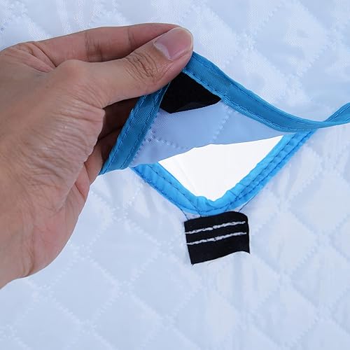 Miniatura 9 de Outsunny Refugio de pesca en hielo para 2 personas, tienda de campaña portátil emergente para pesca en hielo con bolsa de transporte, ventanas y