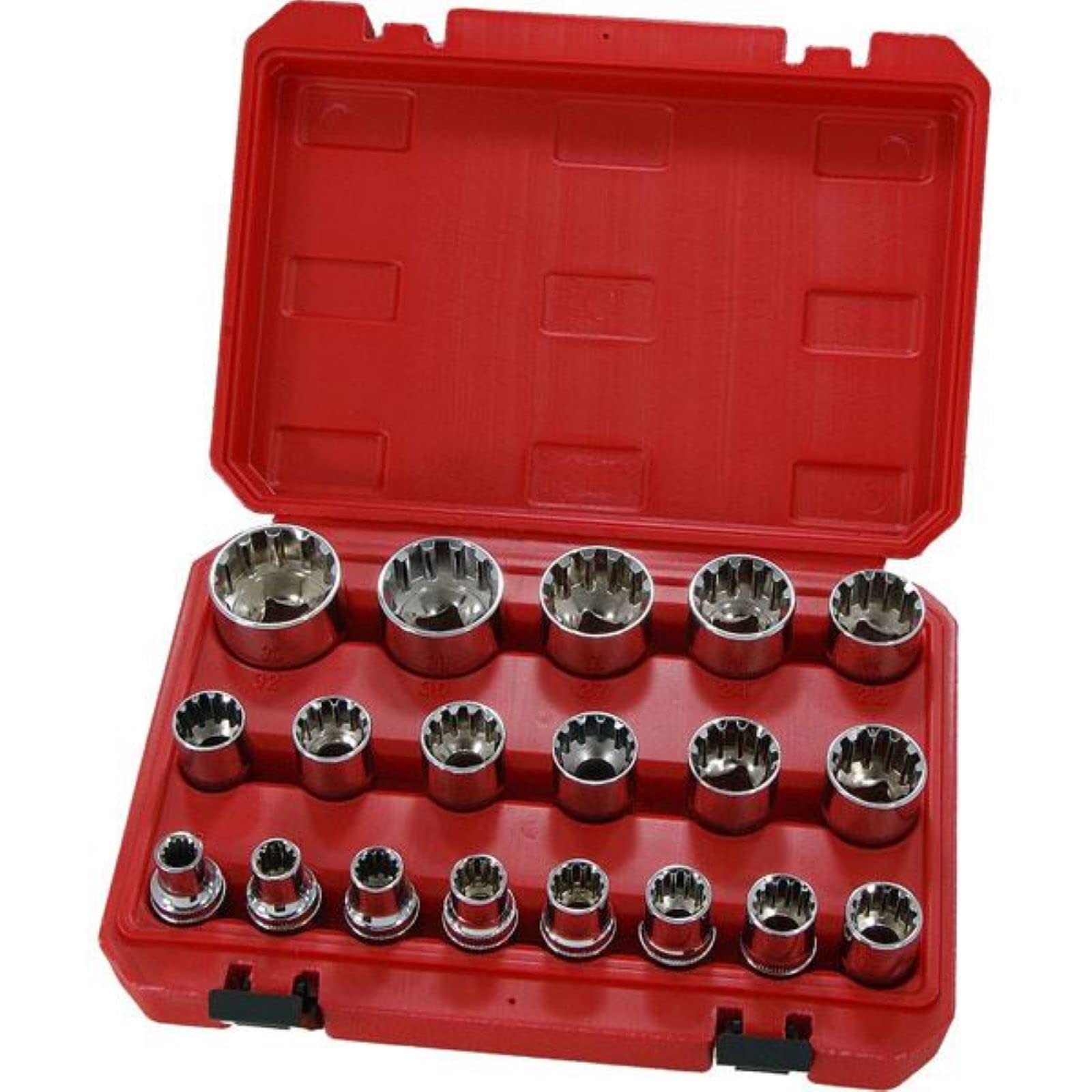 Neilsen Metric Multi Drive Sockets 8mm - 32mm Socket Set In Bmc 19pc 1/2""