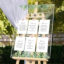 Briwooody Wedding Seating Chart Board Display 24x18 Welcome Please Find Your Seat Acrylic Table Seating Chart Board for Wedding Reception DisplayEucalyptus