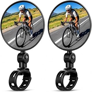 KAIDAA Bicycle & Bike Rear View Mirror Set of 2 | 360° Adjustable Handlebar Convex Mirrors | Wide Angle Cycling Safety Mir... Price In India