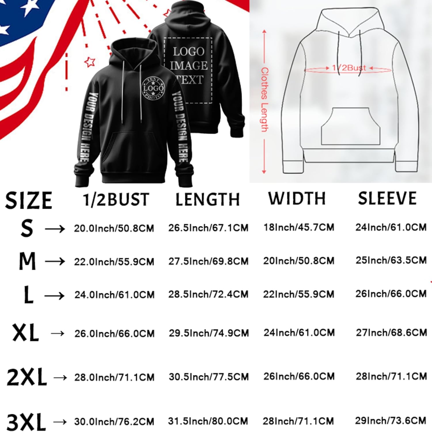 Custom Hoodies for Men Women,Customized Hoodie Personalized Sweatshirts Unisex With Logo Text Photo Gifts - Image 6