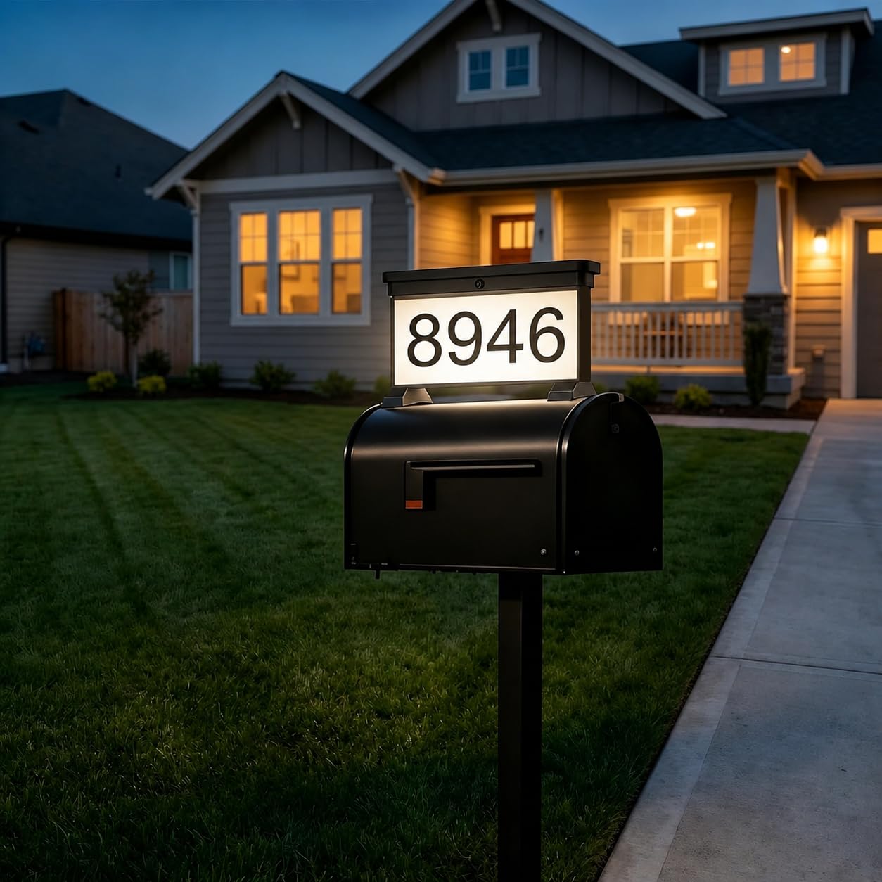 Solar House Numbers For Outside,Solar Powered Waterproof LED Light, Outdoor House Number Sign with On/Off, Easy to Install