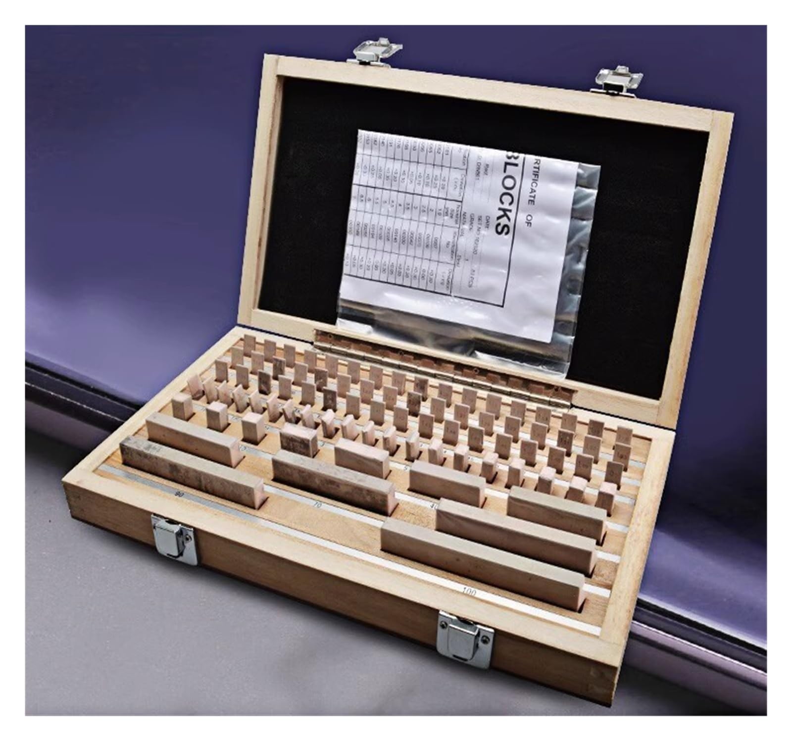 Juego de bloques medidores de acero, estándares de calibración métrica de grado 0 y 1 for micrómetros y calibradores, 32-122 unids/caja Medición precisa(38 pieces level 0)