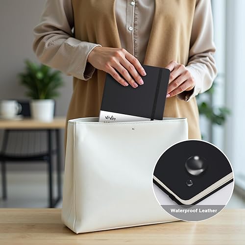 Miniatura 3 de ViVin Cuadernos rayados, paquete de 3 unidades, (negro, azul marino, marrón), 192 páginas, medianos de 5.5 x 8.3 pulgadas, con rayas universitarias,