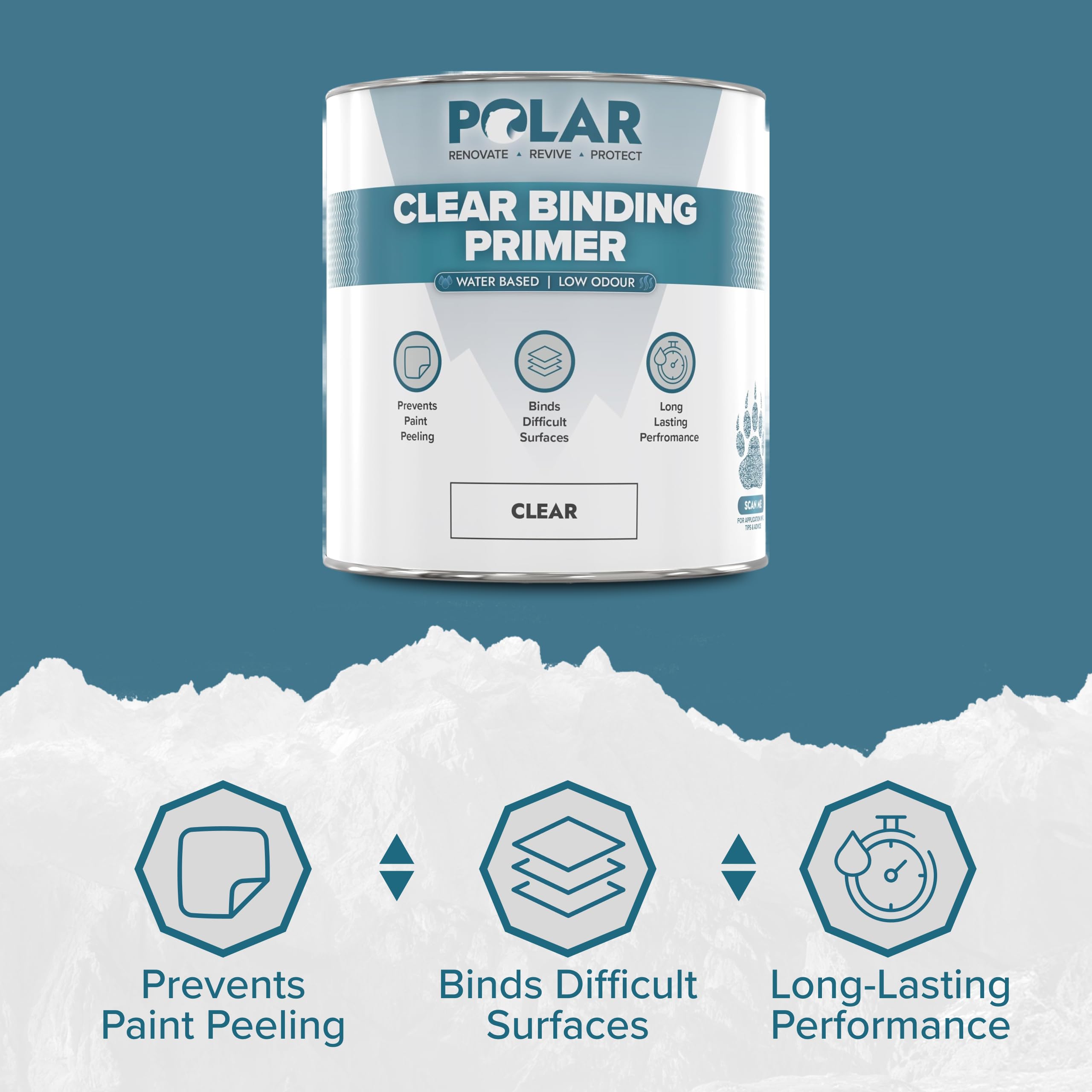 Polar Clear Binding Primer, 500ml - Water Based Acrylic Sealer - Seals & Stabilises, Strong Adhesion, Low VOC - Image 4