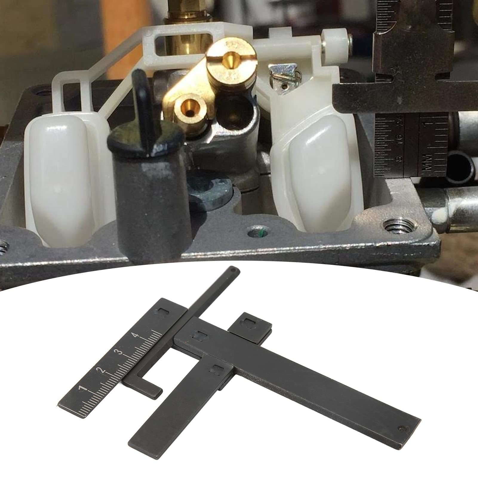 Jauge de Hauteur de Flotteur de Carburateur, Affichage Métrique en Acier, Jauge de Niveau de Flotteur de Carburateur Réglable de 0 à 40 Mm, Outil de Moto pour la