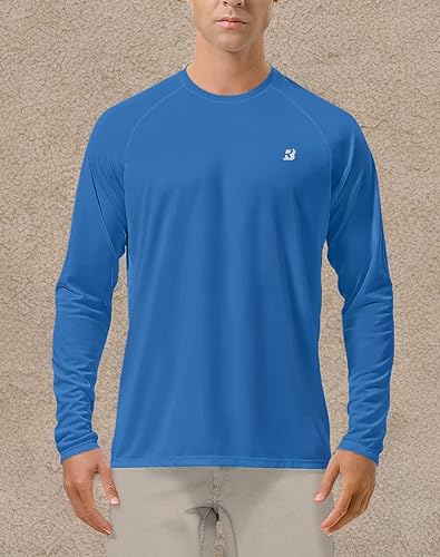 Miniatura 10 de Roadbox Camisas de protección solar UPF 50+ para hombre, manga larga, protección solar SPF para pesca, senderismo, natación, correr