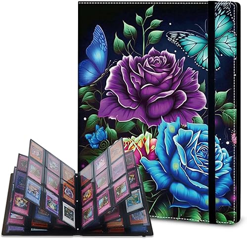 Miniatura 8 de Rossy Carpeta para tarjetas de 9 bolsillos, 900 tarjetas, carpeta de colección de tarjetas, álbum de tarjetas de doble cara, tarjetero para tarjetas