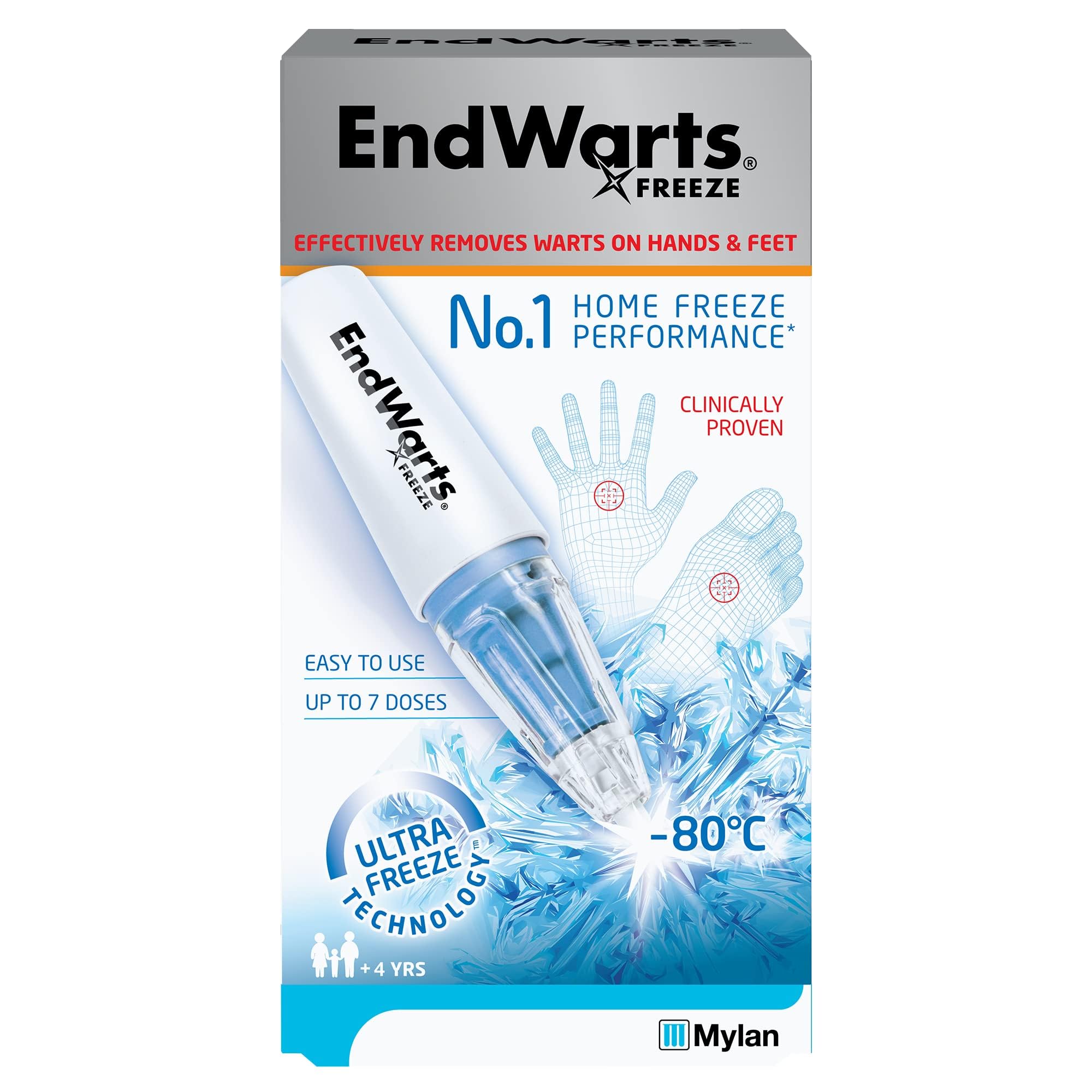 EndWarts Freeze - Skin Wart and Verruca Removal Solution - Cryotherapy - up to 7 Doses, 7.5g