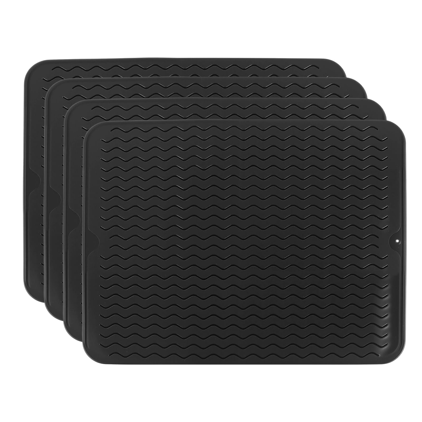 JIAYUET 4 Pack Silicone Trivets for Hot Pans, 40 x 30cm Non-Slip Heat Resistant Kitchen Worktop Protector Mats for Cookware