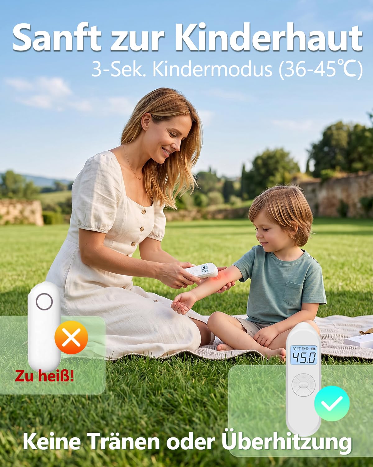 Aokitec Elektronischer Mückenstichheiler gegen Juckreiz & Schwellungen, Chemiefrei für Kinder & Erwachsene, Präzise LCD-Temperaturregelung, USB-C Aufladbar, Kompakter Stichheiler für Camping & Urlaub