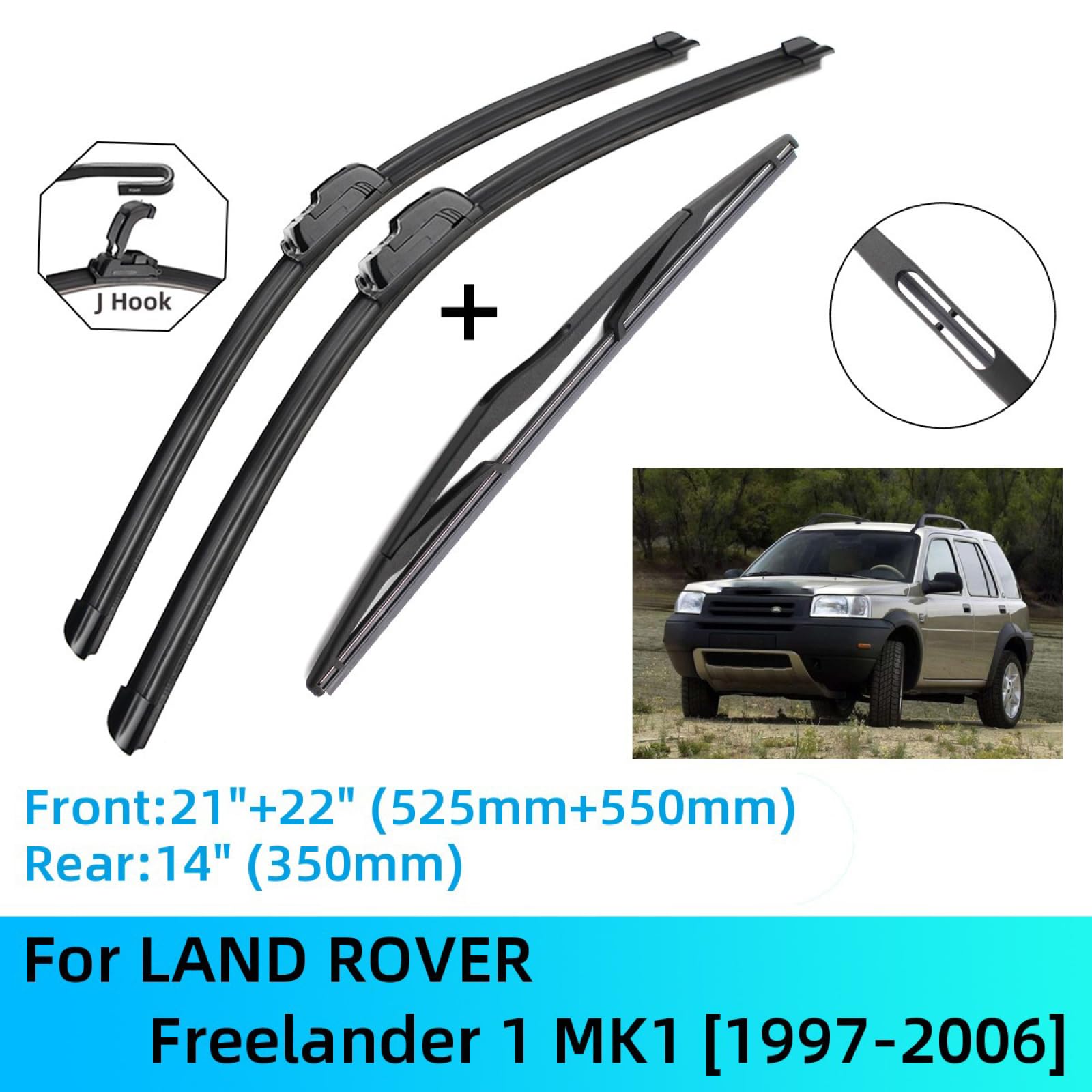 Parabrezza Anteriore Tergicristalli per LAND ROVER Freelander 1 MK1 1997-2006, spazzole tergicristallo anteriori posteriori da 21"/22"/14"