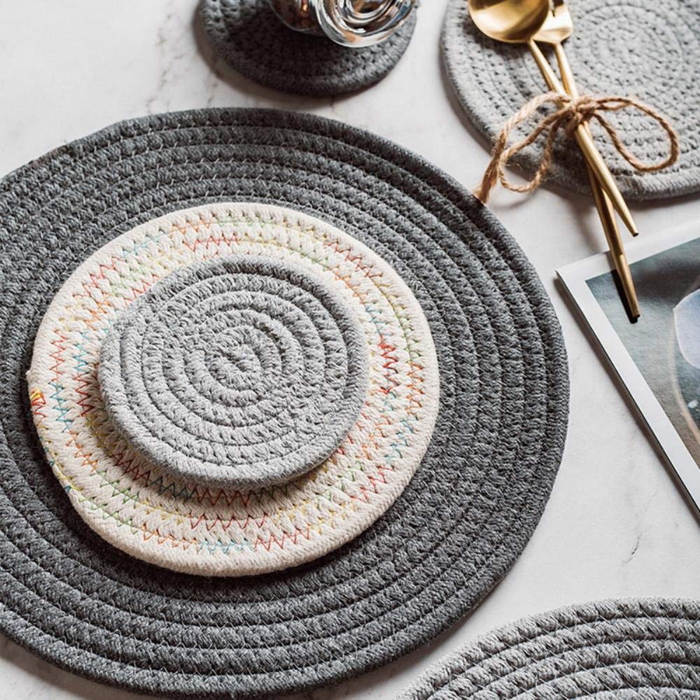 BuZhan Sottopentola In Cotone 100% - Set Da 2 Presine Termiche 20x20 Cm, Resistente Al Calore Con Anello