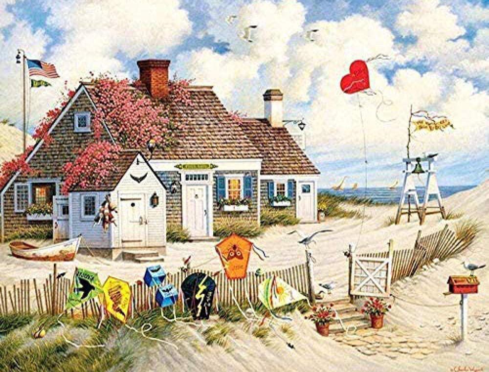 Stamped Cross Stitch Kit with Fabric DIY Embroidery Kits for Beginners Children & Adults with 11CT Printed Pattern House 40 * 50cm