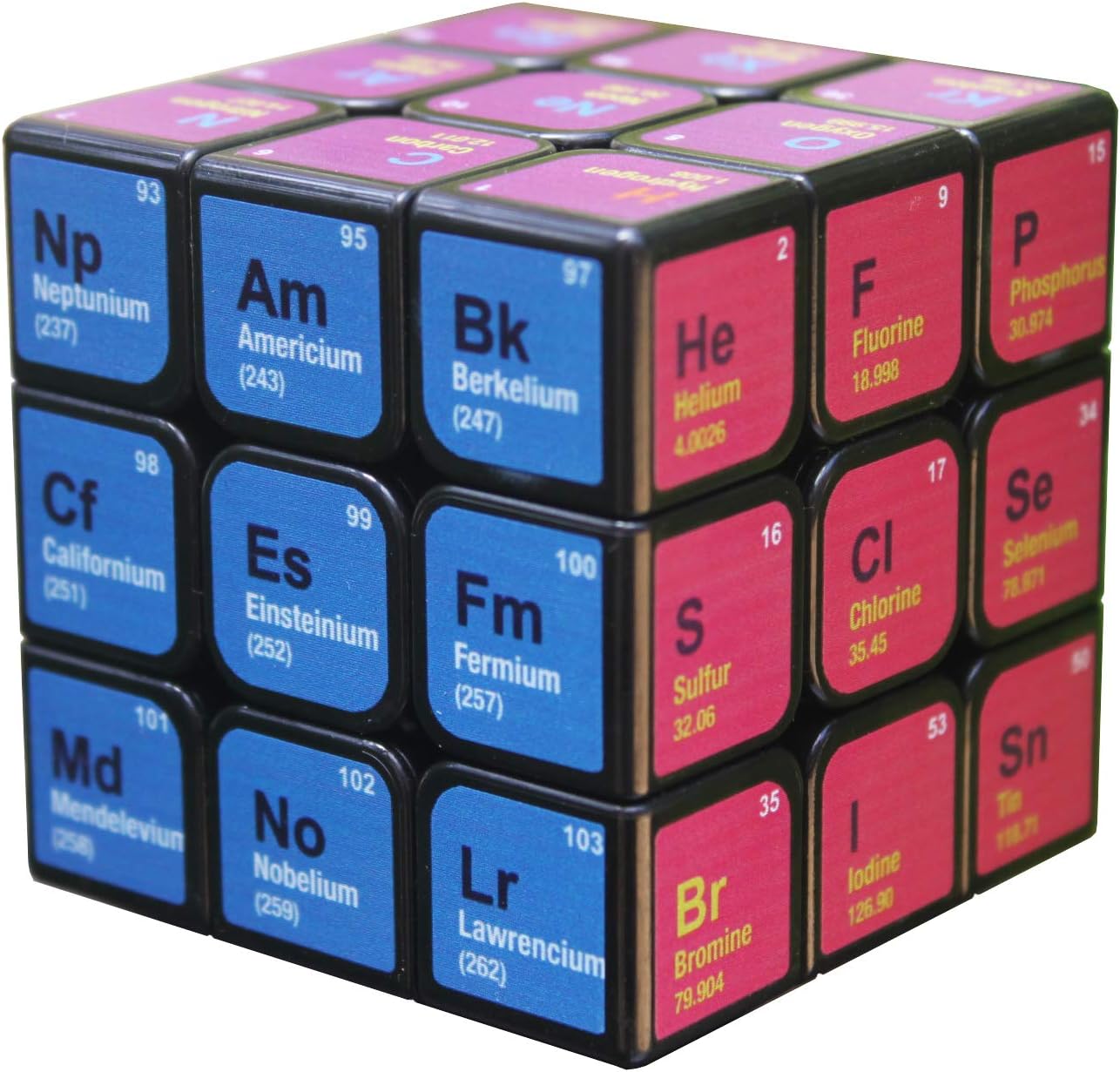 Periodic Table Speed Cube – Smooth 3x3 Puzzle with UV Printed Chemical Elements Magic Cube, Educational STEM Gift for Students & Adults