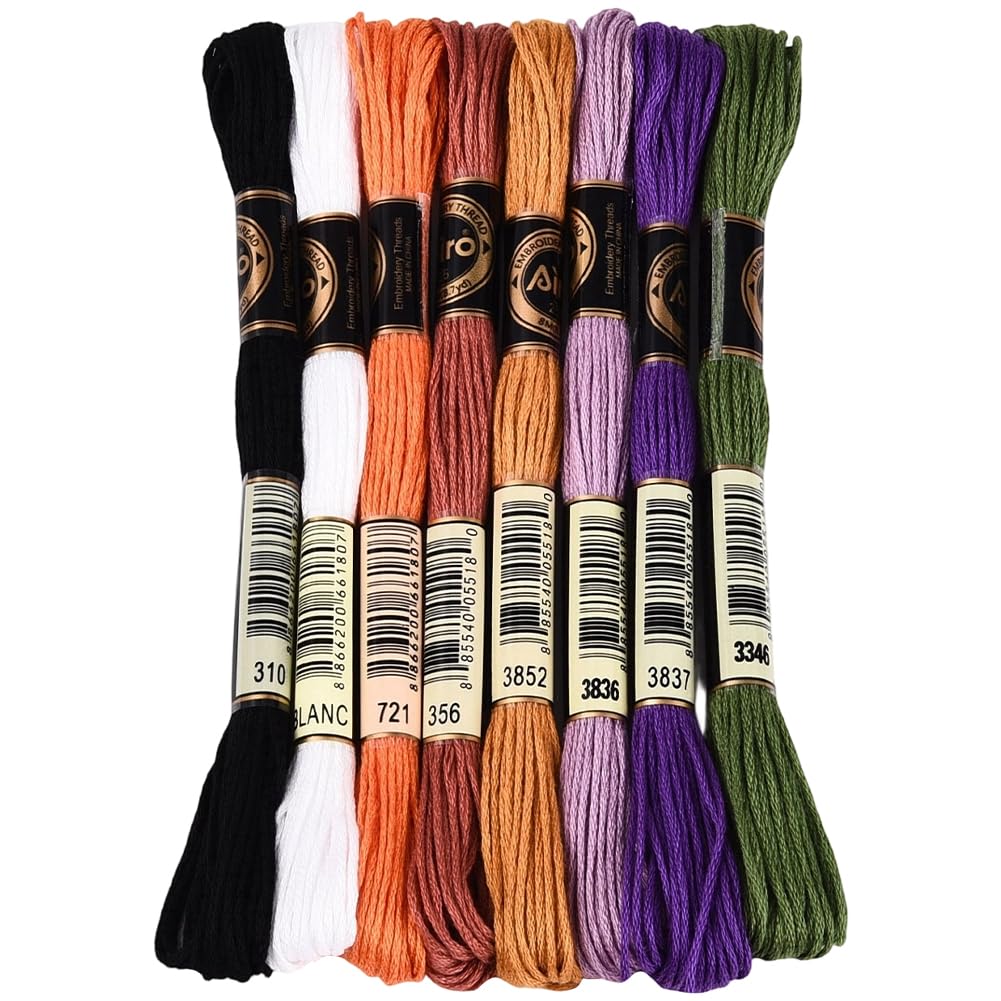 8 Skeins 70 Yards Halloween Embroidery Thread for Knitting Crafts