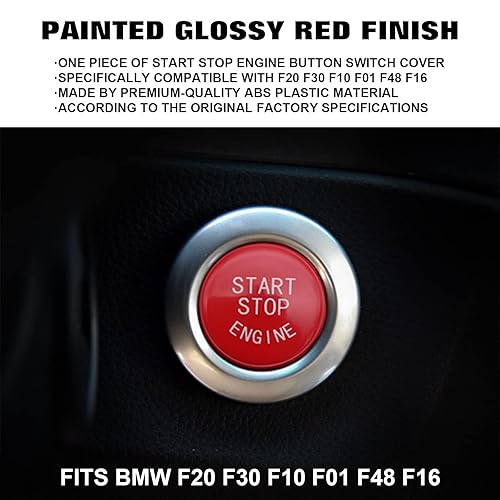 Miniatura 5 de x xotic tech Interruptor de Botón de Encendido y Apagado del Motor Cubierta Decorativa de Encendido Compatible con BMW Serie 1 2 3 4 5 6 7 F20 F23