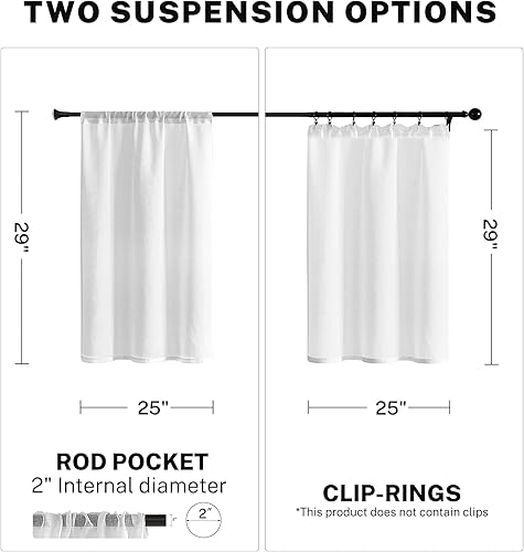 Miniatura 3 de MRTREES Cortinas Transparentes de Niveles Blancas de 30 Pulgadas de Largo, Cortinas Transparentes para Media Ventana, Niveles de Cocina, Baño,