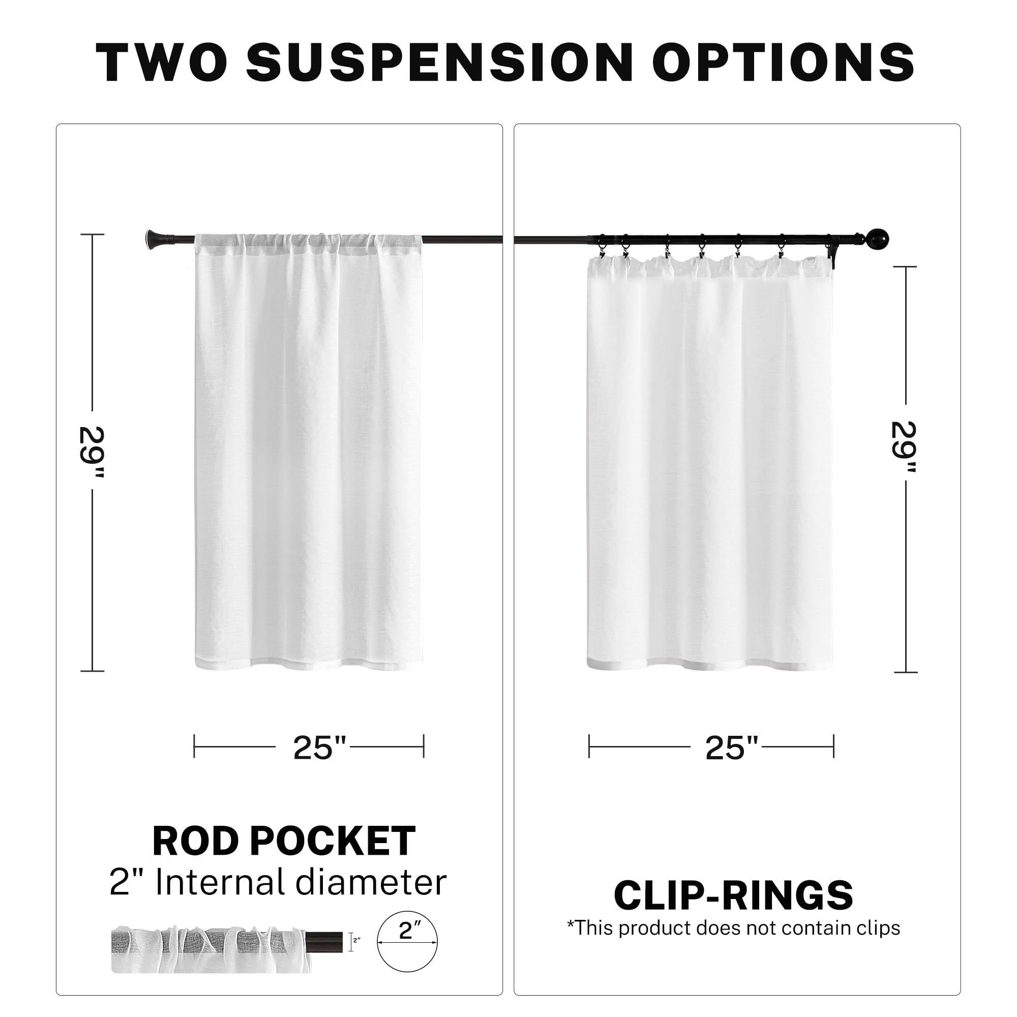 Cozynight Sheer Gray Tier Curtains 24 Inch Length, Small Window Curtains Treatment For Kitchen/Bathroom/Living Room/Cafe/Basement, Short Voile Curtain Tiers 36in X 24in, Rod Pocket, 2 PCS