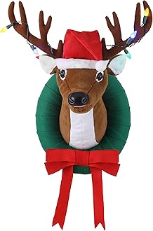 17" Animated Singing Reindeer, Motion-Activated with 5 Songs & LED Lights