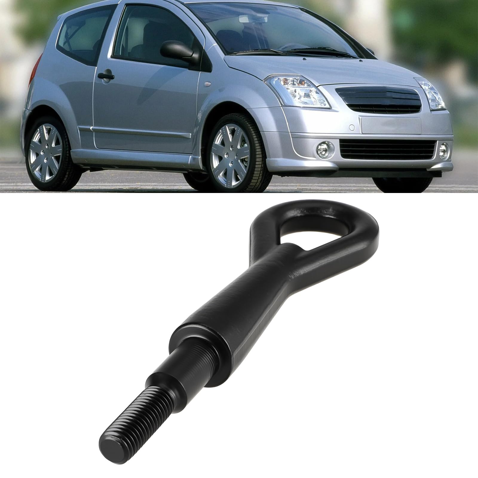 Crochet de Remorquage 674424 674414 pour Compatible avec Citroën C2 2004-2009 Et C3 I/II 2002-2009 11,7 X 31 Mm