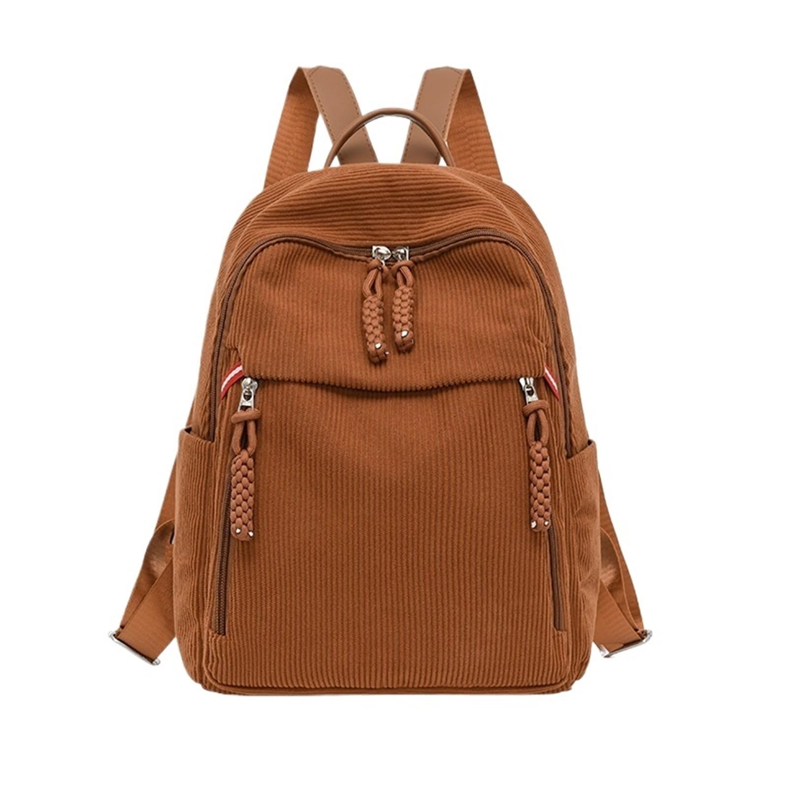 Rucksack Damen Cord-Rucksack mit großem Fassungsvermögen, Unisex-Stil, lässig und leicht, for Studenten, verstellbare Schulter(Orange)