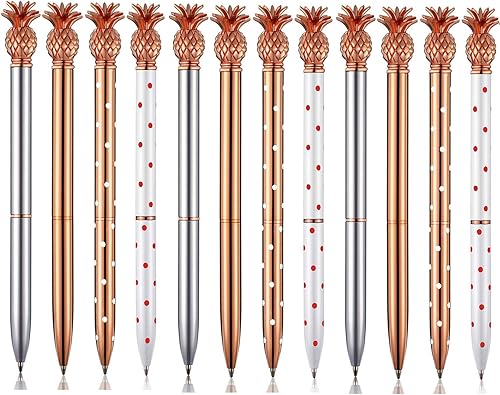 Miniatura 8 de Outus Bolígrafos de piña, bolígrafos de metal, bolígrafos de oro rosa para graduados, regalos de regreso a clases, tinta negra, suministros de