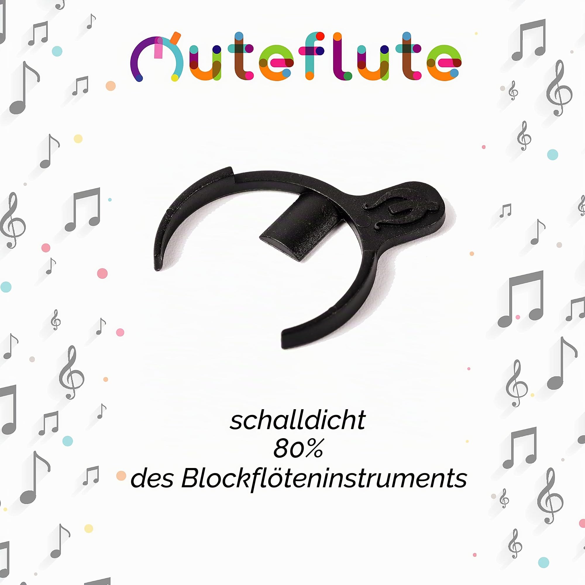 Papelivi Muteflute Premium-Dämpfer für Blockflöte (Hohner - Yamaha) in Blisterverpackung * Reduziert Schalldämmung (80%) oder komplett (100%) Ihre Flöte