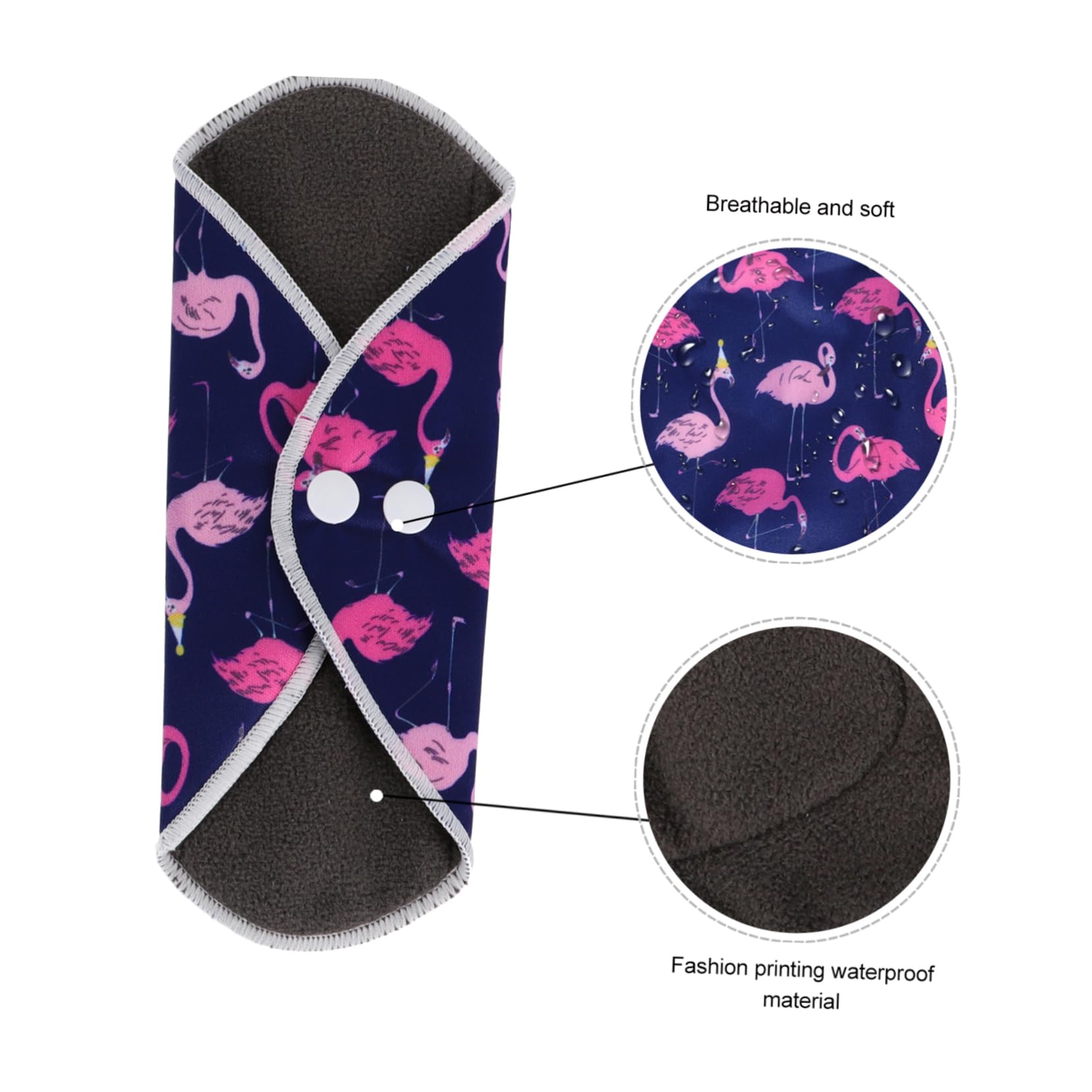minkissy 2 Juegos sanitaria repetible compresas compresa de compresa menstrual de tela paño reutilizable servilletas sanitarias toallitas intimas