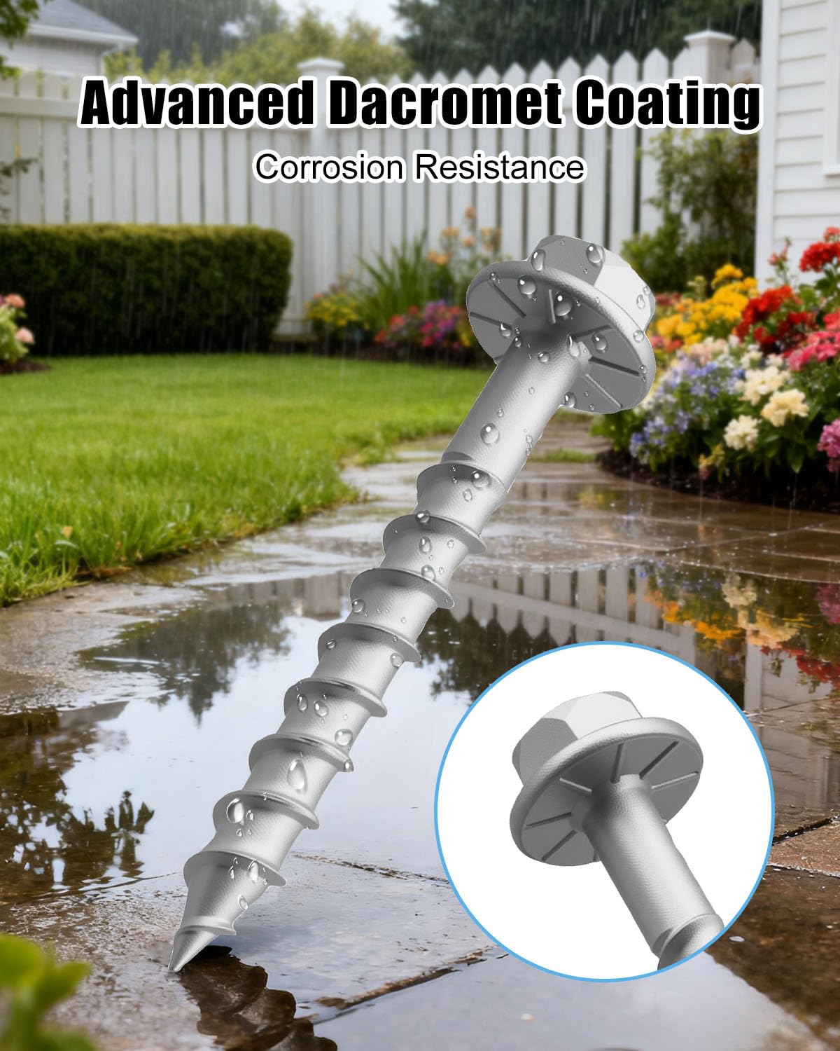 500PCS Connector Screws, 9 x 1-1/2" Heavy-Duty Joist Hanger Screws for Wood Framing Decking Connections, 1/4" Hex Head Mechanical Galvanized