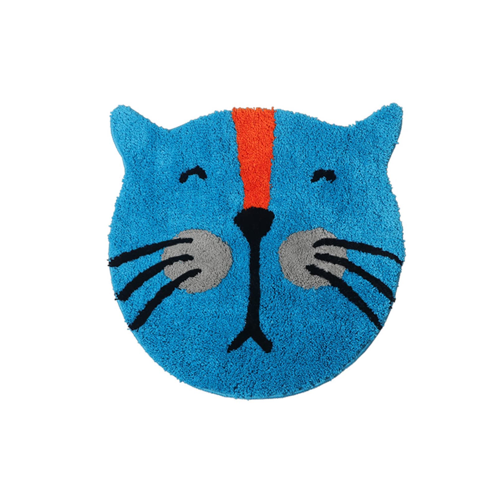 Badezimmerteppich Blaue Katze Rot Badematte Flauschig Mikrofaser Badvorleger rutschfest Duschvorleger Schnelltrocknend Badteppich Waschbar Duschvorleger Verdicken Badematten Badmatte 50x80cm