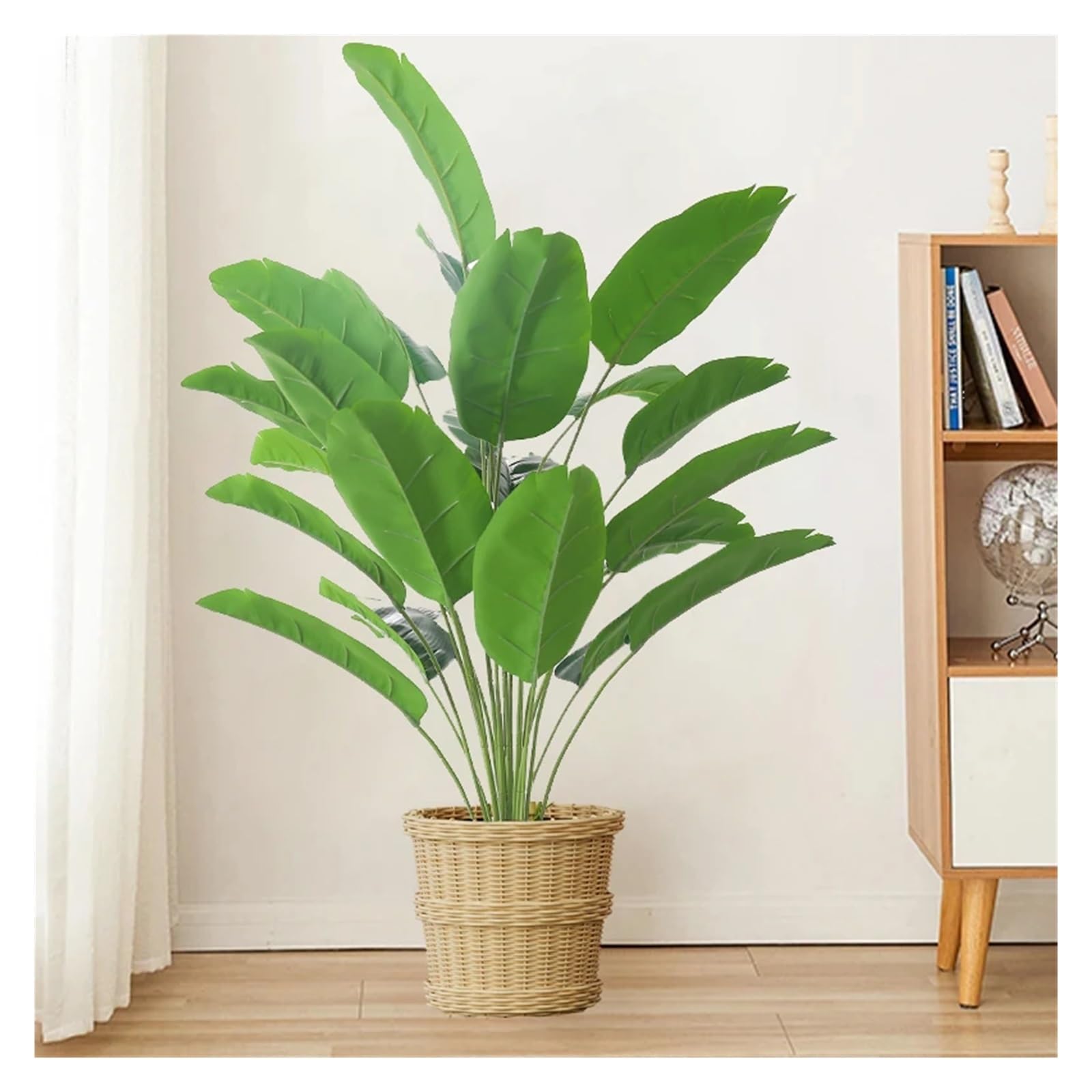 Künstliche Tannenzweige 90 cm große Tropische Kunstpflanzen, Paradiesvogelbaum, gefälschte Bananenblätter, Kunststoff-Palmenpflanzen for die Dekoration zu Hause und im Garten(80cm 18leaves)