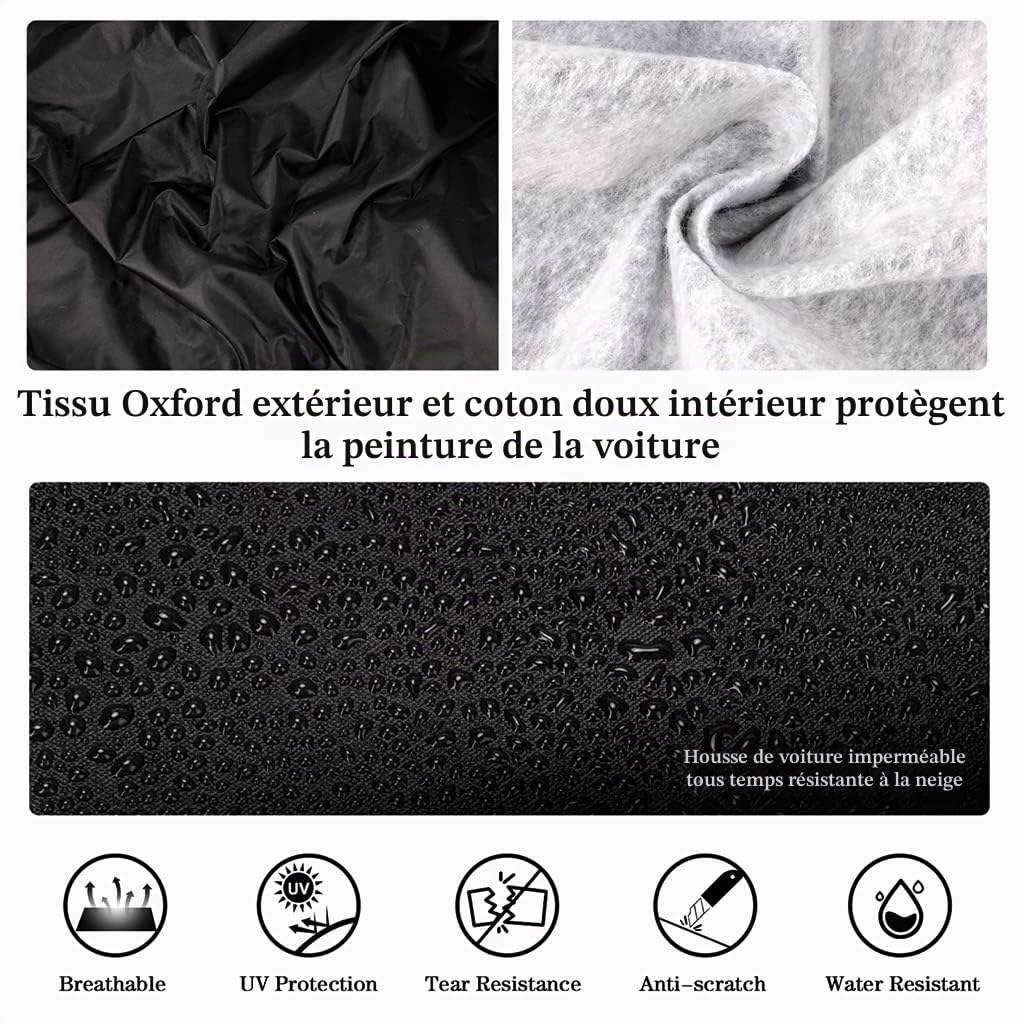 Housse de Protection Voiture Exterieur - Compatible avec Ford Mustang 1994-2026 Convertible Fastback - Bâche Voiture Imperméable avec Doublure en Coton