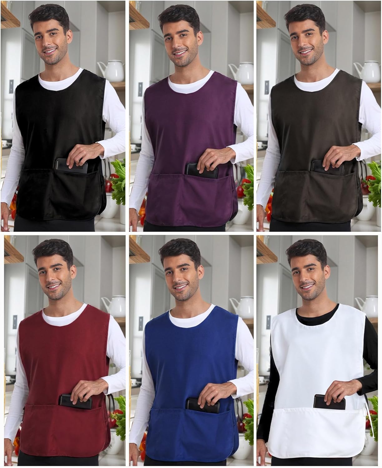 Argstar Unisex Waterdrop Cobbler Apron with 3 Pockets for Women/Men - Image 6