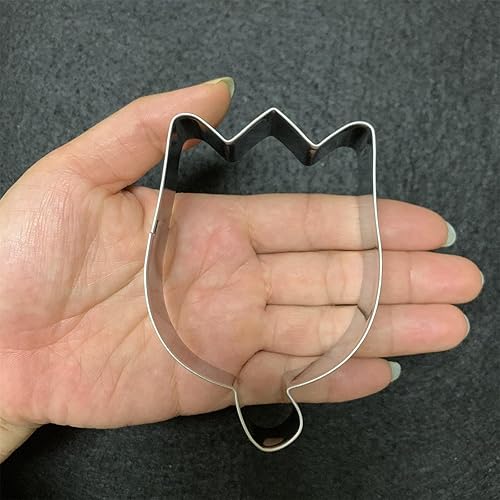 Miniatura 3 de Juego de cortadores de galletas de tulipán, moldes para fondant de 3.5 pulgadas