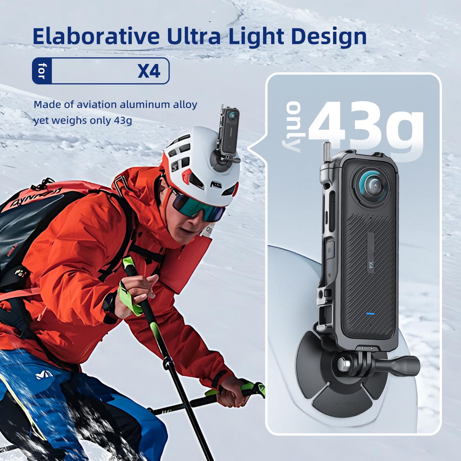 Boîtier de protection en métal pour caméra de sport 360°